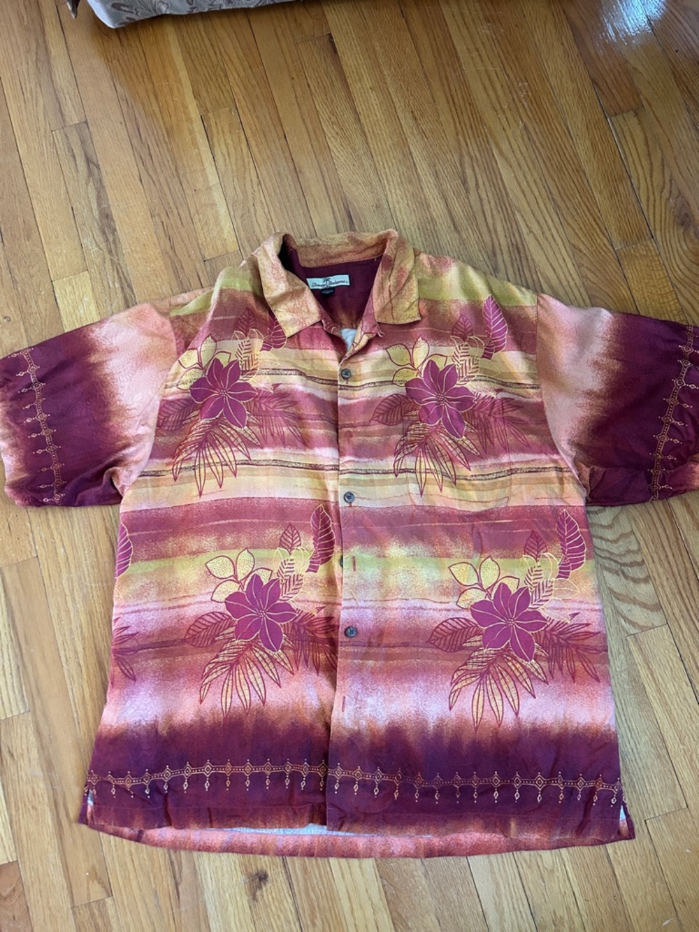 Tommy Bahama Floral Button-Up Shirt in Sunset Gradient xxl